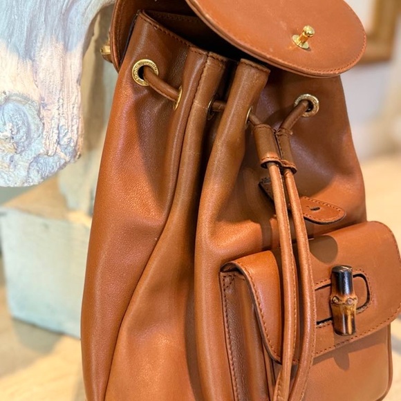 Gucci Bamboo Leather Backpack - Picture 2 of 15
